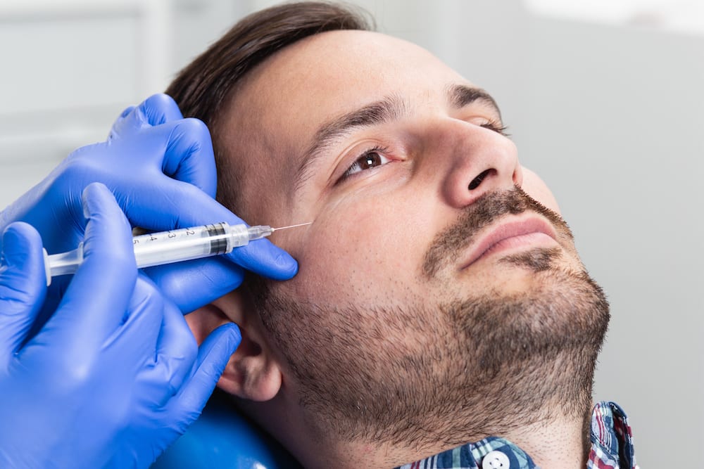 man getting sculptra injectables in los angeles